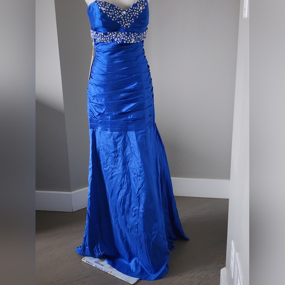 NWT Grace Karin Royal Blue Mermaid Prom Dress Corset Back